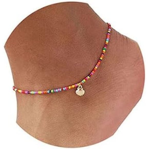 Lightweight Handmade Gold Shell Beaded Anklet & Bracelet - Perfect Gift Idea - Picture 1 of 9